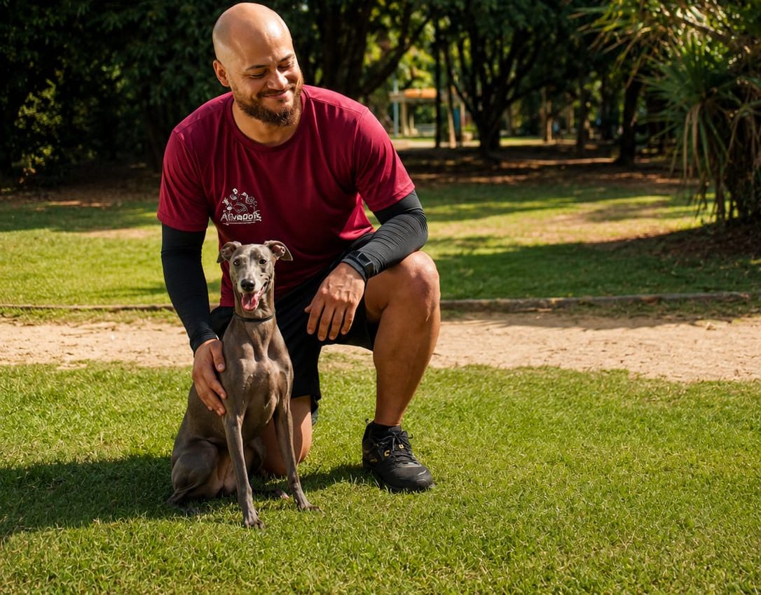 Adestrador da AtivaDog com um cão